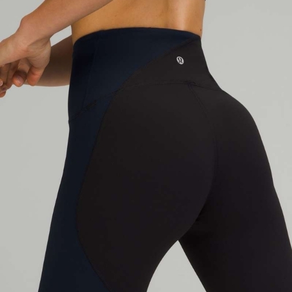 Lululemon Nulu Colourblock High Rise Leggings black true 25" navy 8 - Picture 7 of 9
